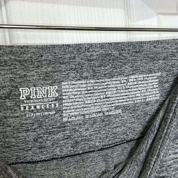 PINK Victoria's Secret Seamless WOmens Leggings Sz Small Gray Workout Perforated - Picture 7 of 9